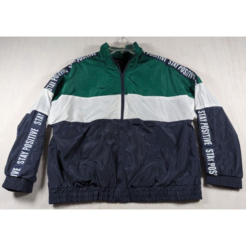 New Look Sport - Retro Style -Windbreaker / Jacket - Blue, White, Green- Size 1X